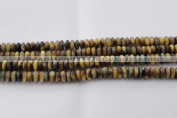 CTE1547 15.5 inches 6*10mm rondelle golden & blue tiger eye beads