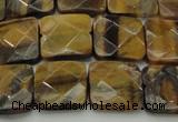 CTE1733 15.5 inches 14*14mm faceted square yellow tiger eye beads