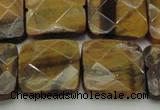 CTE1736 15.5 inches 20*20mm faceted square yellow tiger eye beads