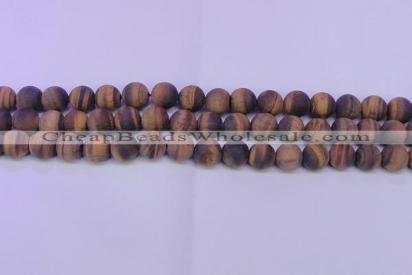 CTE1771 15.5 inches 6mm round matte yellow tiger eye beads