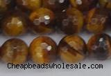 CTE1829 15.5 inches 10mm faceted round yellow tiger eye beads