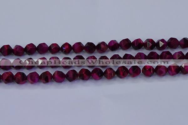 CTE1907 15.5 inches 8mm faceted nuggets red tiger eye beads