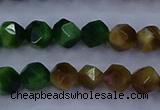 CTE1926 15.5 inches 6mm faceted nuggets colorful tiger eye beads