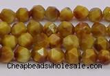 CTE1931 15.5 inches 6mm faceted nuggets golden tiger eye beads