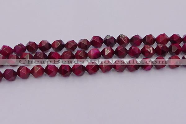 CTE1943 15.5 inches 10mm faceted nuggets red tiger eye beads