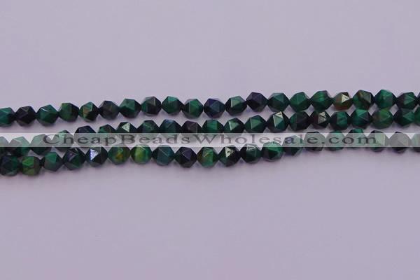 CTE1946 15.5 inches 6mm faceted nuggets green tiger eye beads