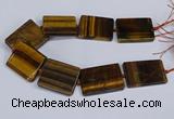 CTE1960 15.5 inches 35*45mm - 35*50mm rectangle yellow tiger eye beads