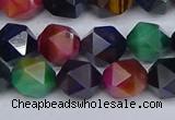 CTE1970 15.5 inches 8mm faceted nuggets mixed tiger eye beads