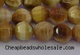 CTE1997 15.5 inches 8mm faceted round golden tiger eye beads