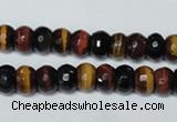 CTE201 15.5 inches 5*8mm faceted rondelle red & yellow tiger eye beads