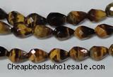 CTE203 15.5 inches 6*8mm faceted teardrop yellow tiger eye beads