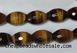 CTE208 15.5 inches 10*14mm faceted rice yellow tiger eye beads