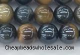 CTE2085 15.5 inches 6mm round AB-color blue & yellow tiger eye beads