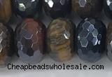 CTE2106 10*16mm faceted rondelle AB-color mixed tiger eye beads