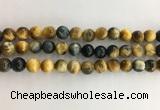 CTE2122 15.5 inches 10mm round golden & blue tiger eye beads