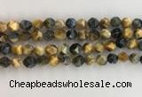 CTE2126 15.5 inches 8mm faceted nuggets golden & blue tiger eye beads