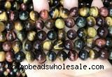 CTE2203 15.5 inches 10mm round mixed tiger eye gemstone beads