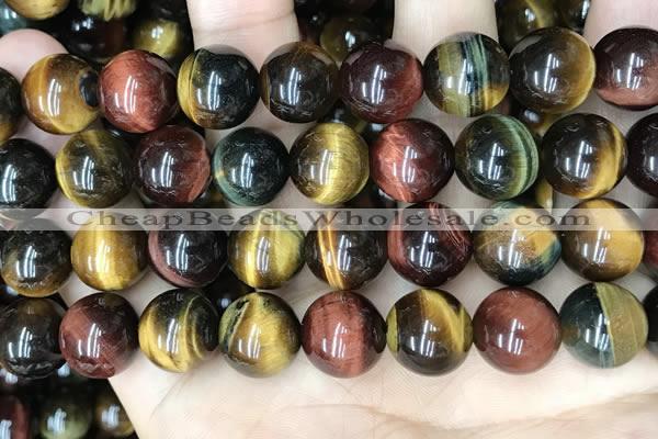 CTE2207 15.5 inches 18mm round mixed tiger eye gemstone beads