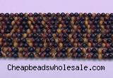 CTE2218 15.5 inches 4mm round colorful tiger eye gemstone beads