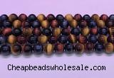 CTE2221 15.5 inches 10mm round colorful tiger eye gemstone beads