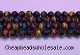 CTE2222 15.5 inches 12mm round colorful tiger eye gemstone beads