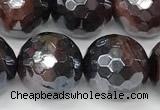 CTE2283 15 inches 12mm faceted round AB-color red tiger eye beads