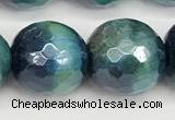 CTE2291 15 inches 12mm faceted round AB-color green tiger eye beads