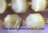 CTE2295 15 inches 9*10mm faceted golden tiger eye beads