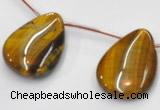 CTE23 20*28mm flat teardrop yellow tiger eye beads Wholesale