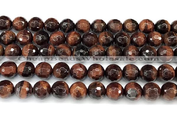 CTE2346 15 inches 10mm faceted round red tiger eye beads