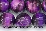 CTE2421 15 inches 10mm faceted round purple tiger eye beads