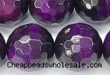 CTE2422 15 inches 12mm faceted round purple tiger eye beads