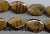 CTE321 15.5 inches 15*20mm twisted & faceted oval yellow tiger eye beads