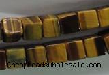 CTE327 15.5 inches 10*10mm cube yellow tiger eye gemstone beads