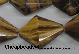 CTE333 15.5 inches 22*30mm pyramid yellow tiger eye gemstone beads