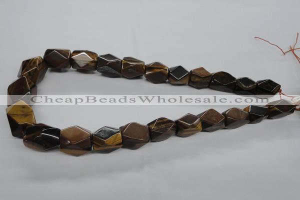 CTE335 10*18mm – 18*22mm faceted nuggets yellow tiger eye gemstone beads