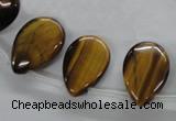 CTE338 Top-drilled 13*18mm flat teardrop yellow tiger eye gemstone beads