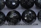 CTE448 15.5 inches 20mm faceted round blue tiger eye beads