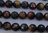 CTE454 15.5 inches 10mm faceted round mixed tiger eye beads