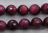 CTE475 15.5 inches 14mm faceted round red tiger eye beads wholesale