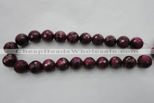 CTE477 15.5 inches 18mm faceted round red tiger eye beads wholesale