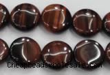 CTE53 15.5 inches 15mm flat round red tiger eye gemstone beads