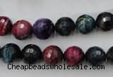 CTE582 15.5 inches 8mm faceted round colorful tiger eye beads