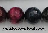 CTE587 15.5 inches 18mm faceted round colorful tiger eye beads