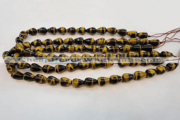 CTE607 15.5 inches 10*14mm teardrop yellow tiger eye beads wholesale