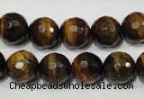 CTE754 15.5 inches 12mm faceted round yellow tiger eye beads wholesale