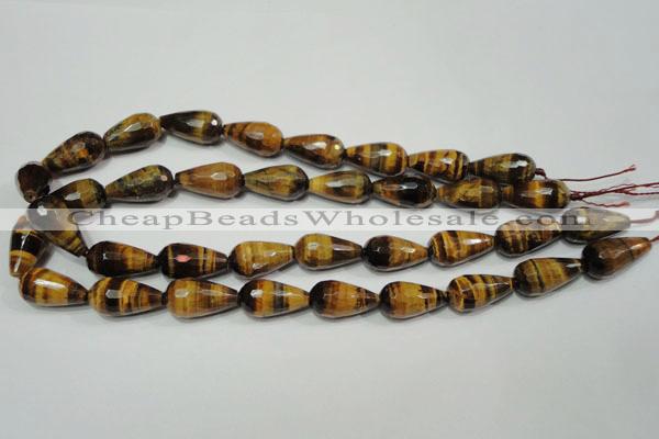 CTE762 15.5 inches 12*22mm faceted teardrop yellow tiger eye beads