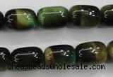 CTE80 15.5 inches 11*15mm drum green tiger eye gemstone beads