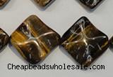 CTE840 15.5 inches 20*20mm wavy diamond yellow tiger eye beads