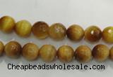 CTE902 15.5 inches 8mm faceted round golden tiger eye beads